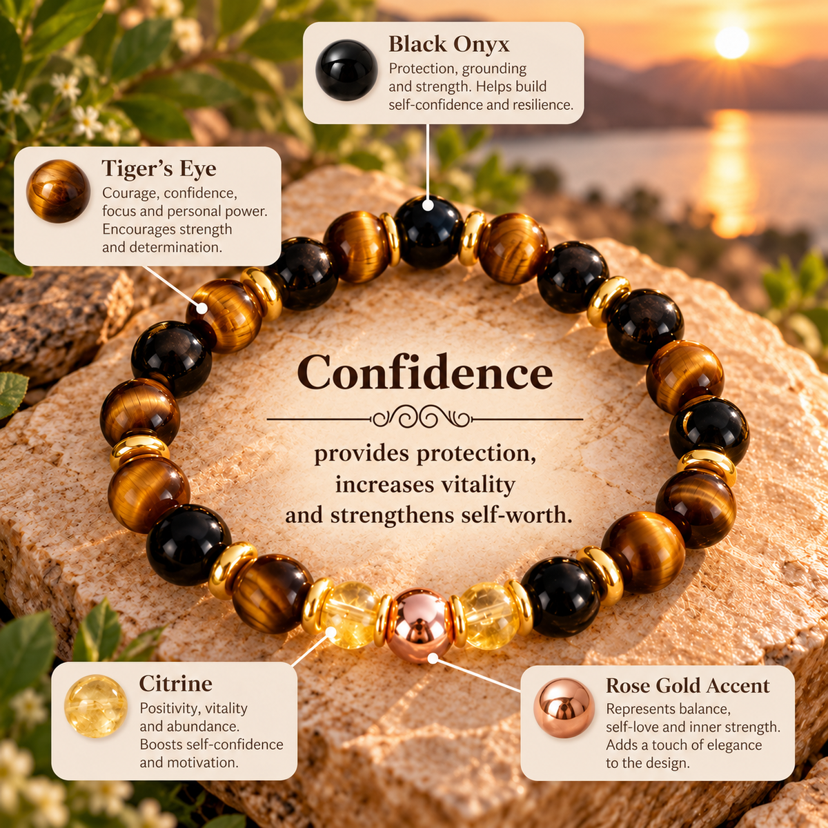 Confidence – Natural Gemstone Beaded Bracelet