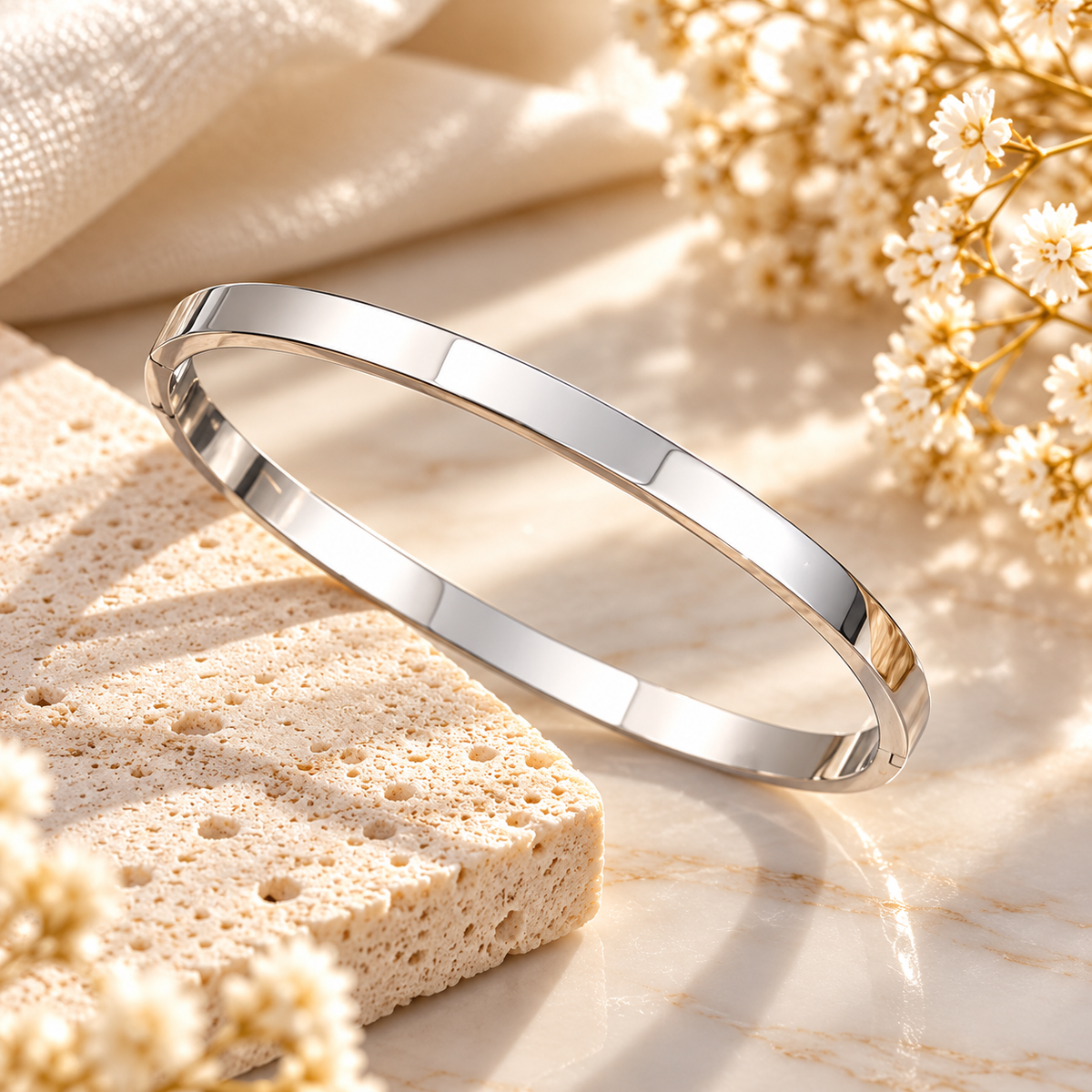 Timeless Polished Silver Bangle