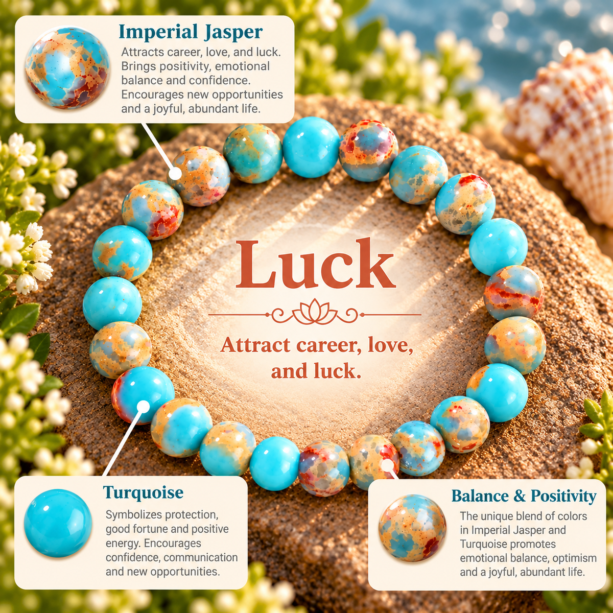 Luck – Imperial Jasper Natural Stone Beaded Bracelet
