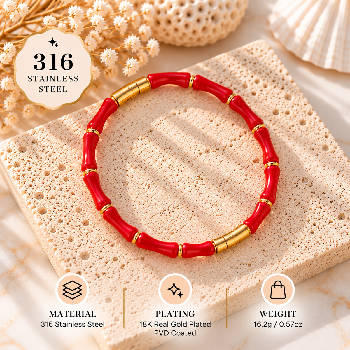 Colorful Enamel Bamboo Tube Bangle