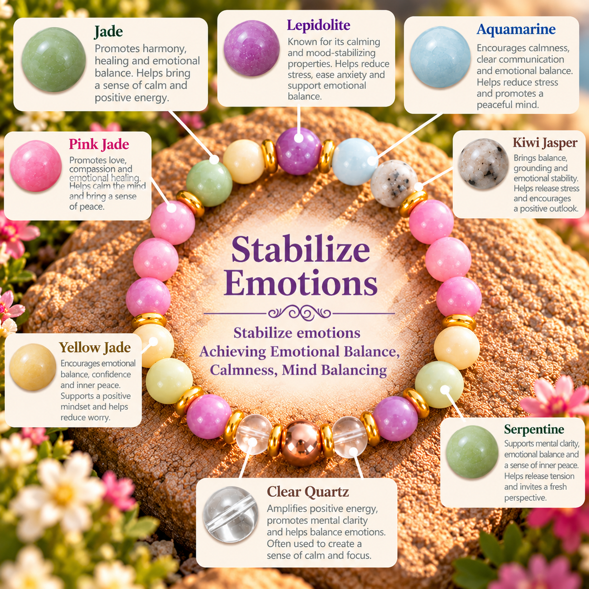 Stabilize Emotions – Natural Stone Beaded Bracelet