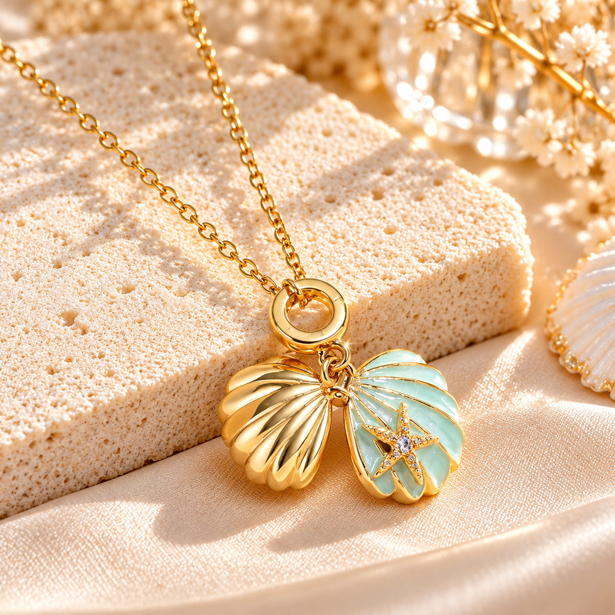 Colorful Seashell Pendant Necklace