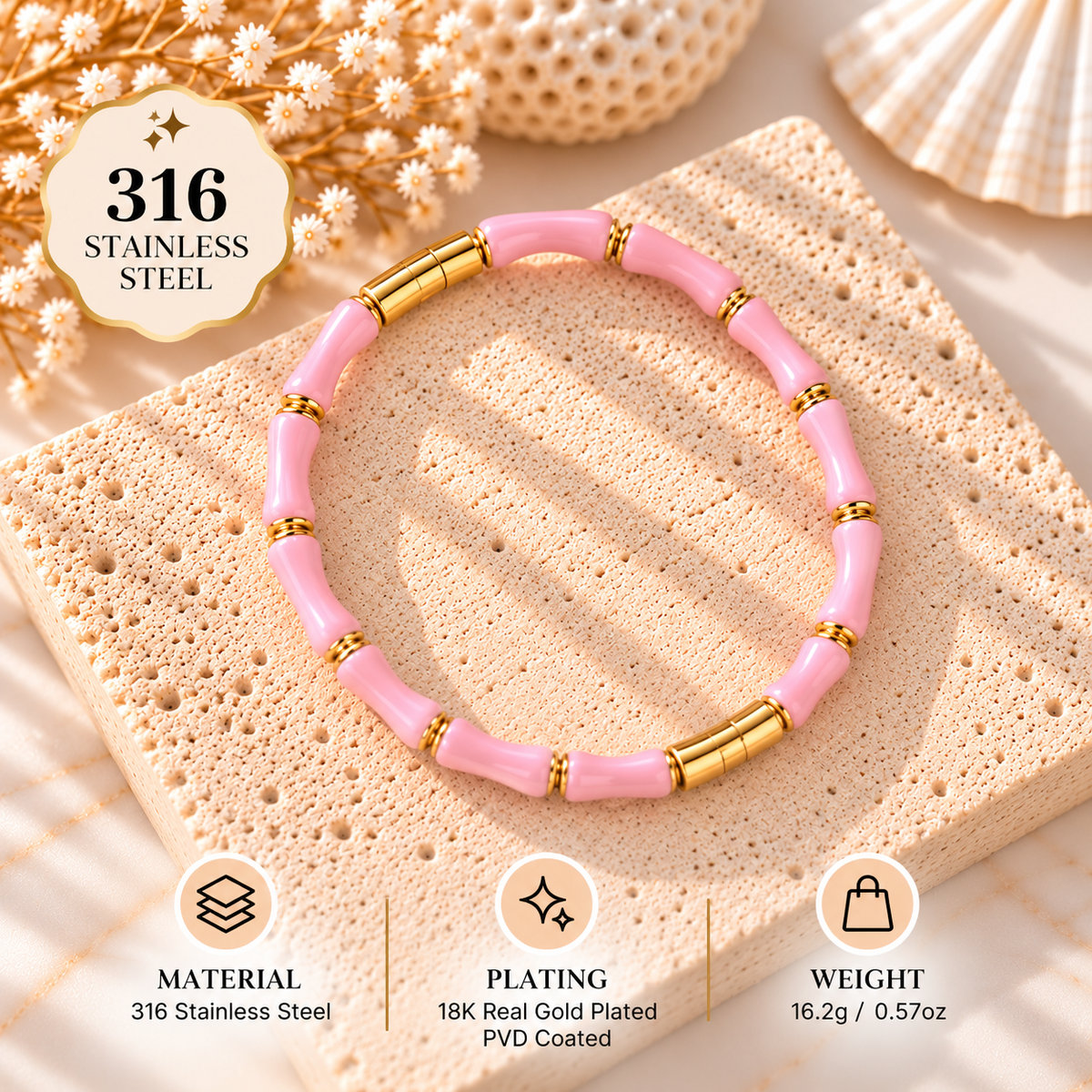 Colorful Enamel Bamboo Tube Bangle
