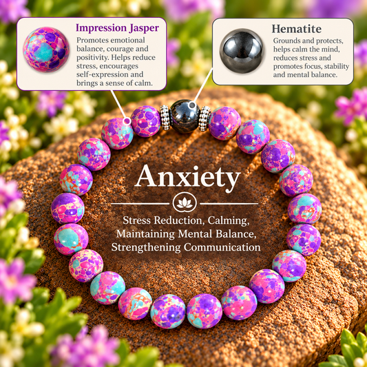 Anxiety & Stress – Natural Stone Beaded Bracelet