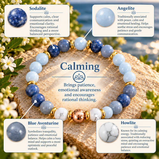 Calming – Natural Stone Beaded Bracelet | Stone Intention Collection