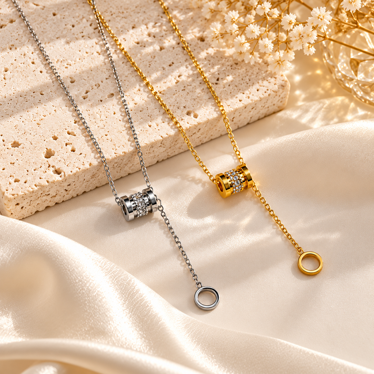 Celeste Sparkle Lariat Necklace – Gold & Silver