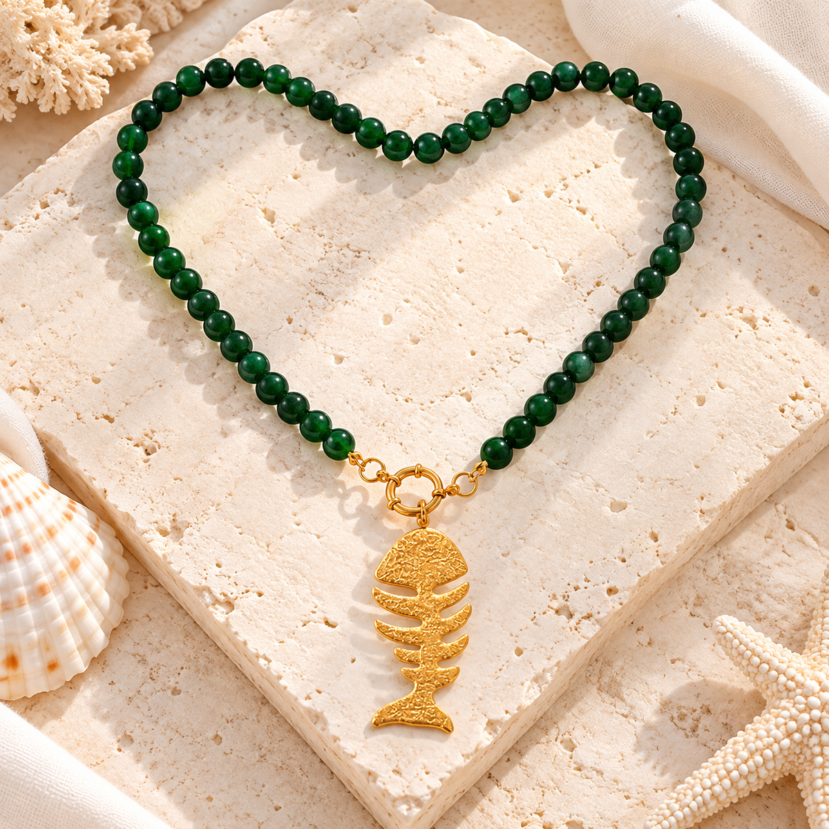 Coastal Fishbone Double-Strand Necklace