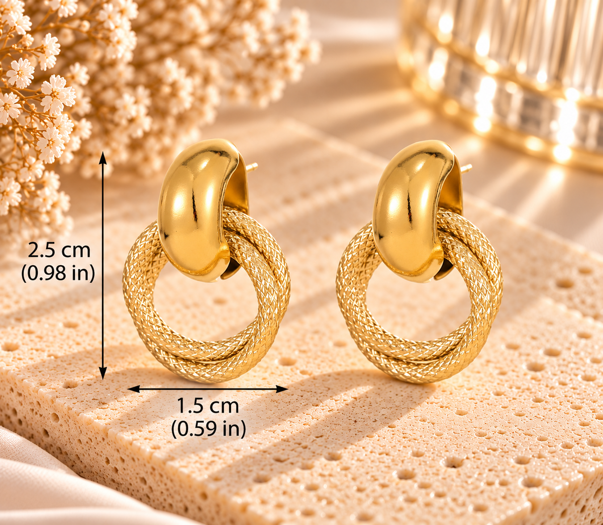 Sculpted Twist Double Hoop Earrings