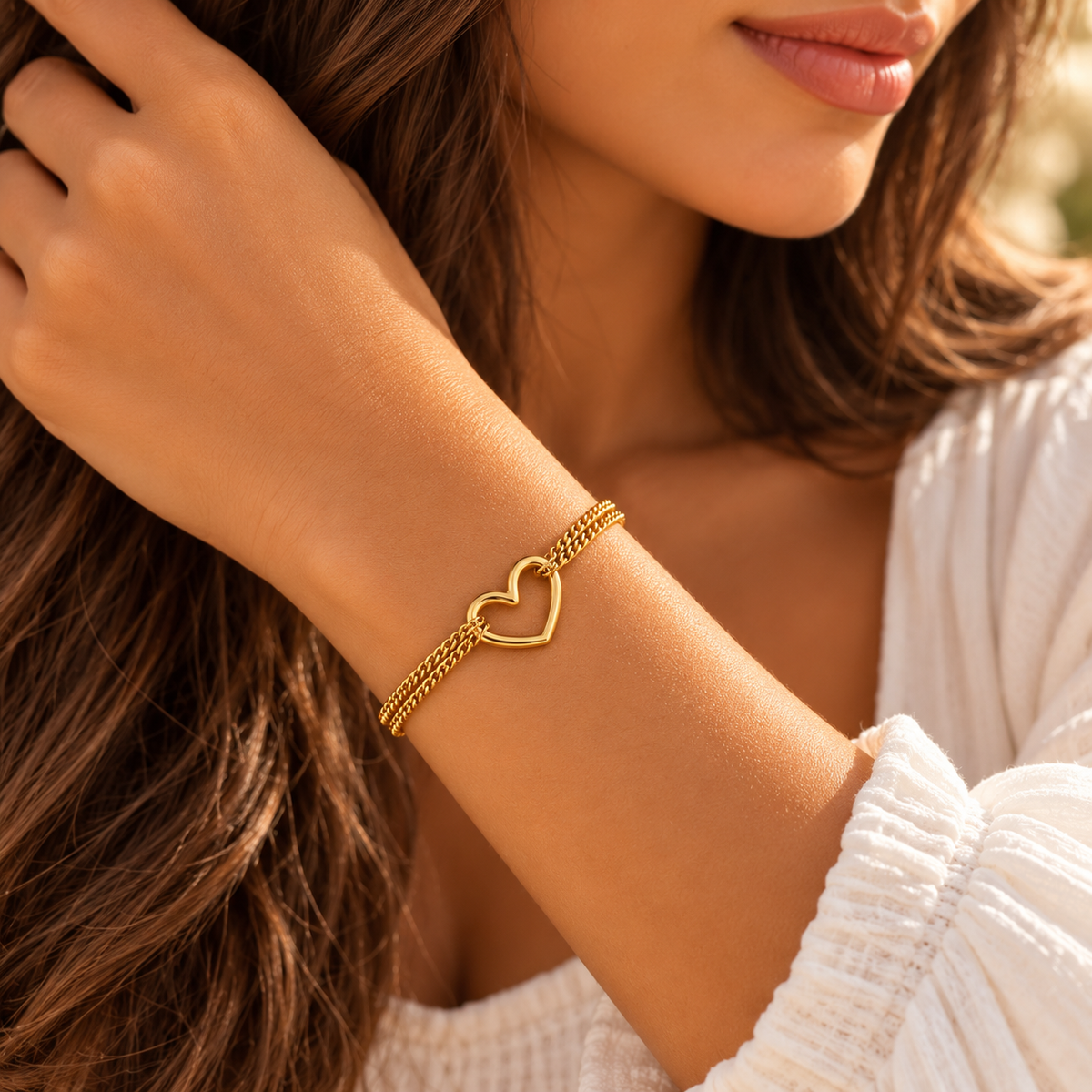 Sweetheart Double Chain Bracelet – Gold & Silver