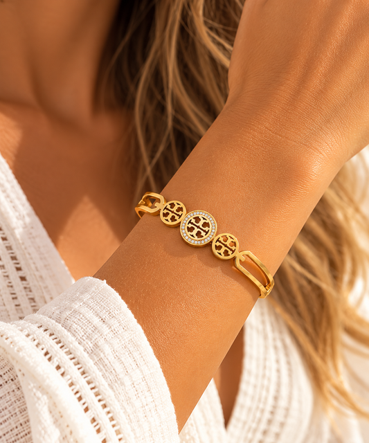Golden Zircon Circle Bangle