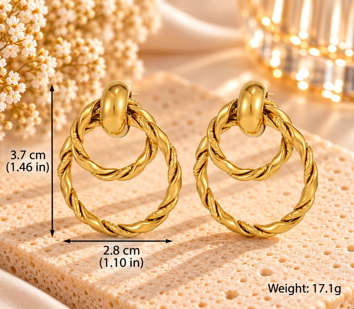Sculpted Twist Double Hoop Earrings