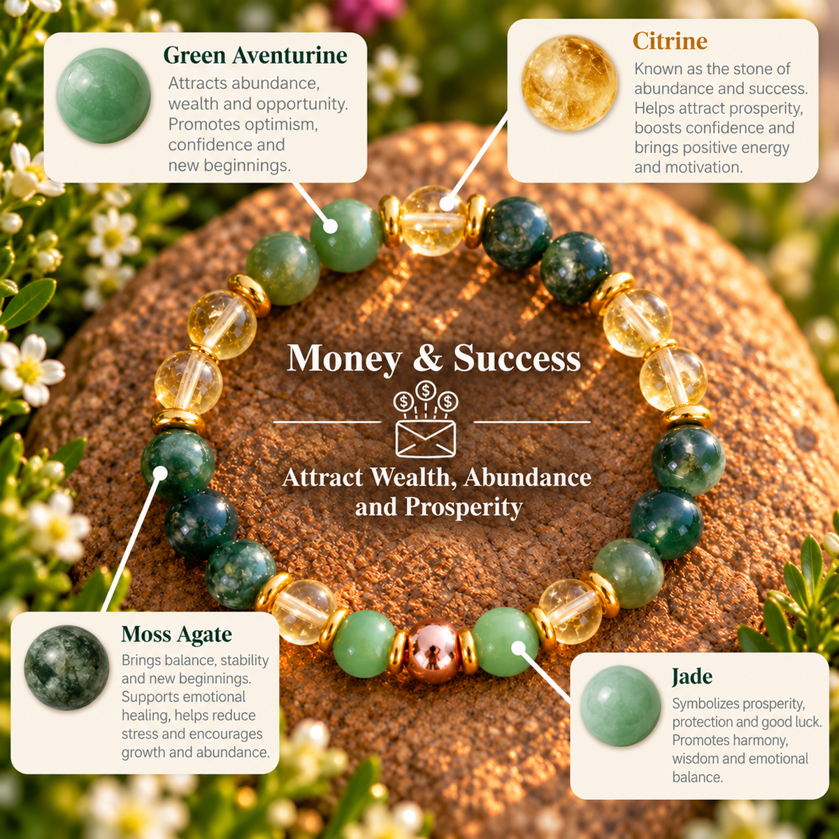 Money & Success – Natural Stone Beaded Bracelet
