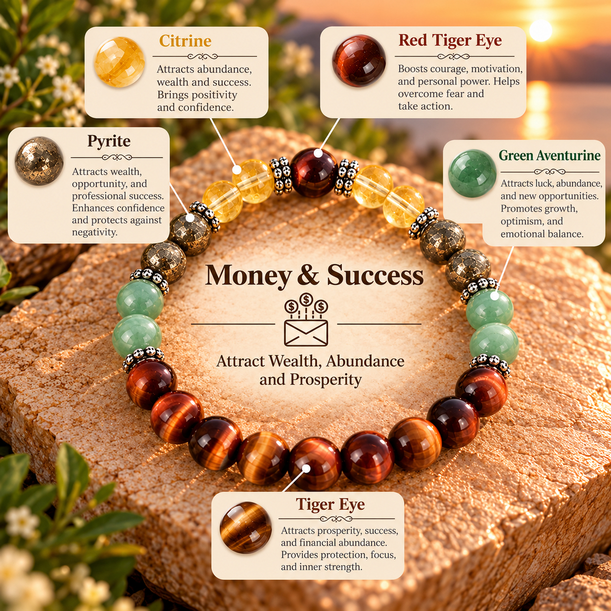 Money & Success – Natural Stone Beaded Bracelet