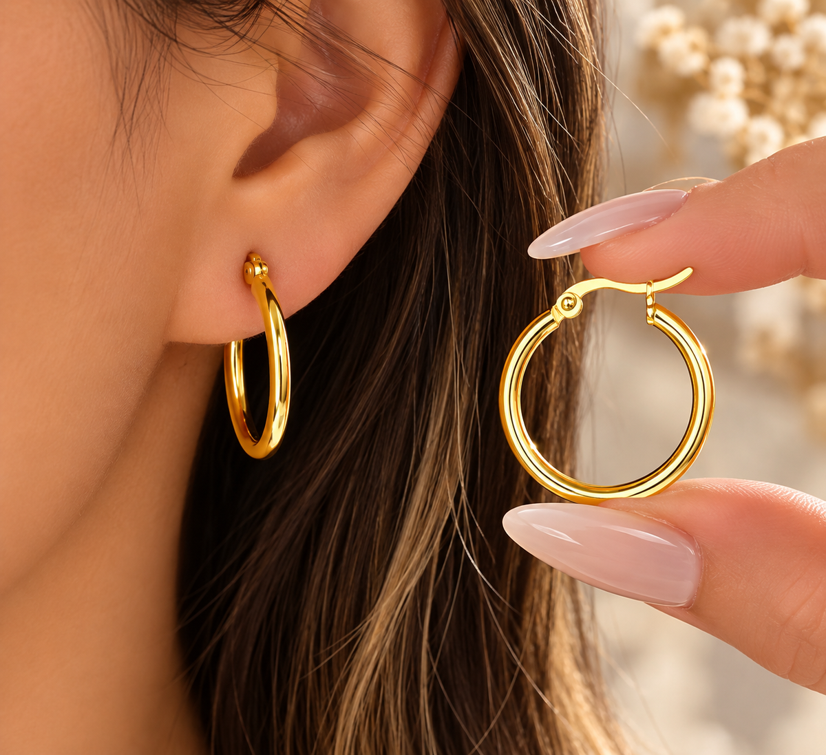 Classic Elegance 18K Gold Plated Hoop Earrings