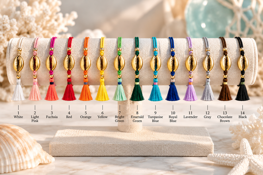 Coastal Cowrie Shell Tassel Bracelet