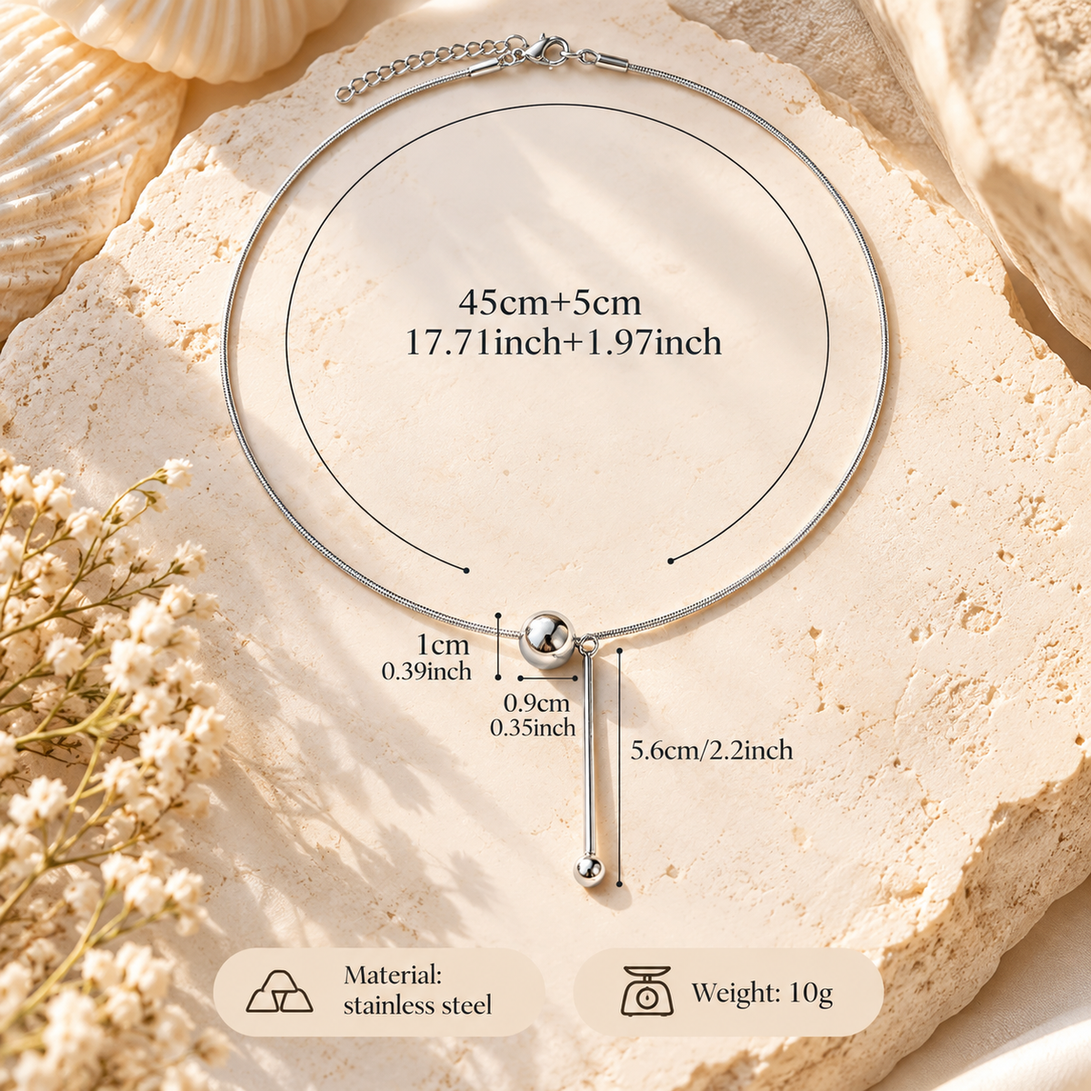 Modern Elegance Silver Drop Lariat Necklace