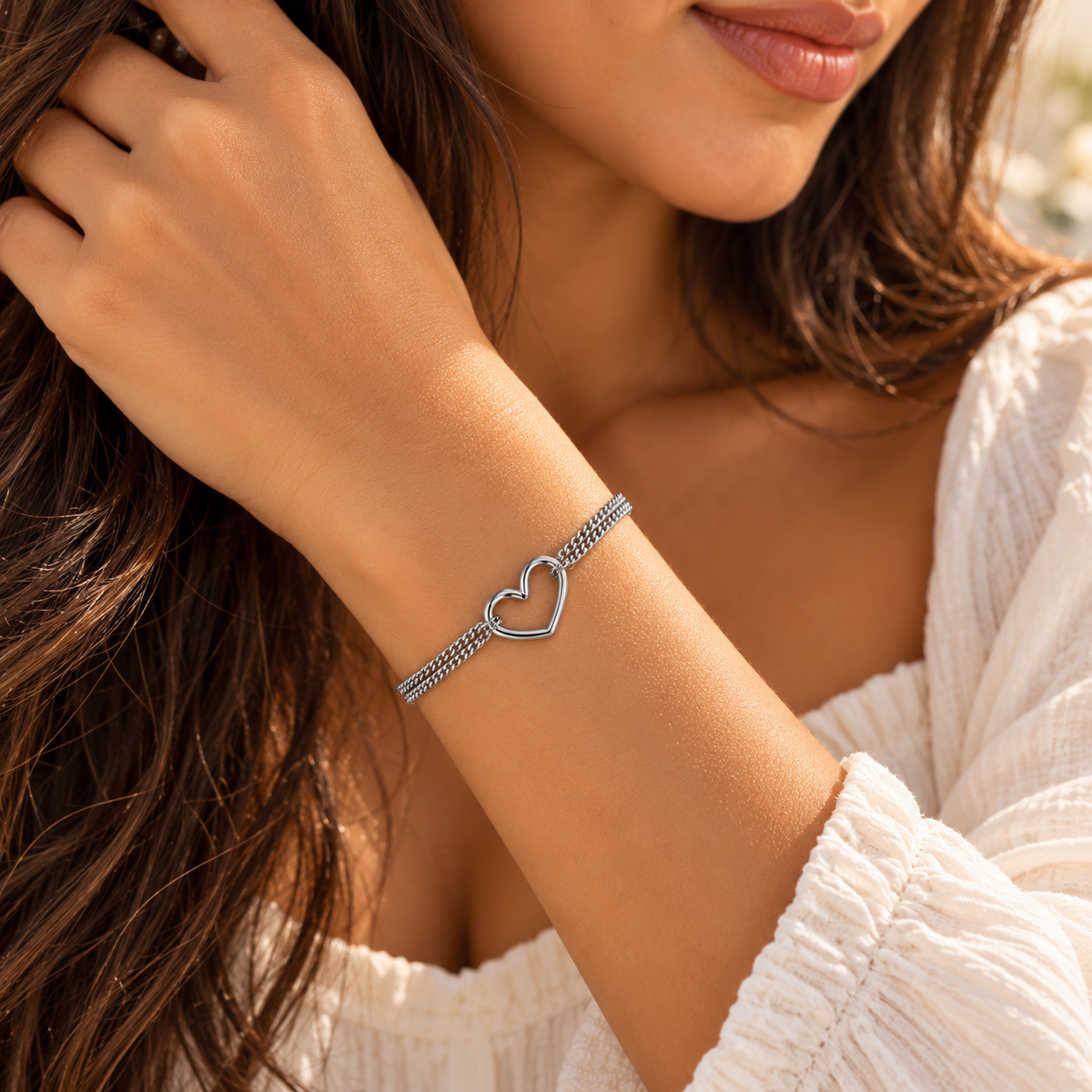 Sweetheart Double Chain Bracelet – Gold & Silver