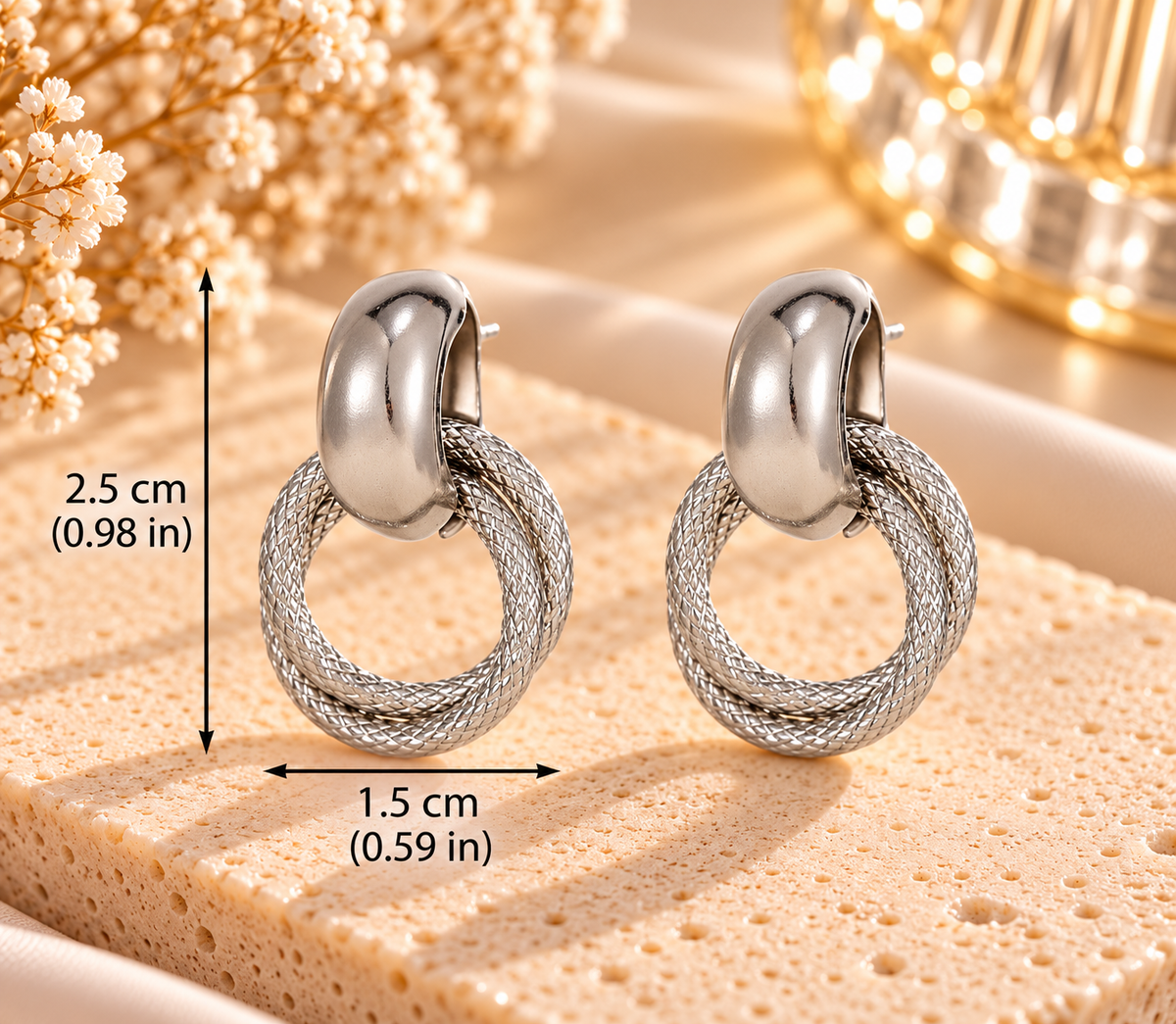 Sculpted Twist Double Hoop Earrings