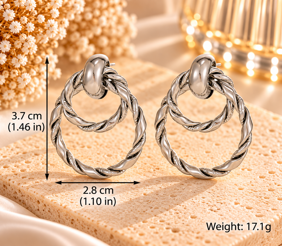 Sculpted Twist Double Hoop Earrings