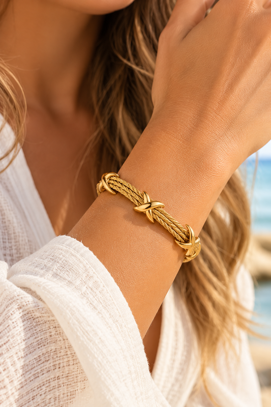 Twisted Cable Open Cuff Bracelet