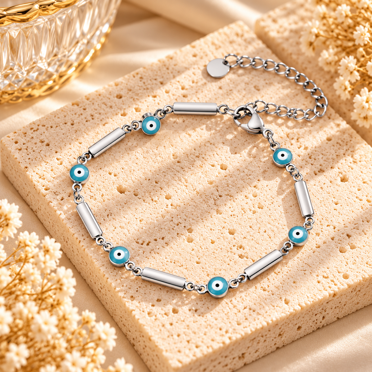 Silver Evil Eye Charm Bracelet – Choose Your Style