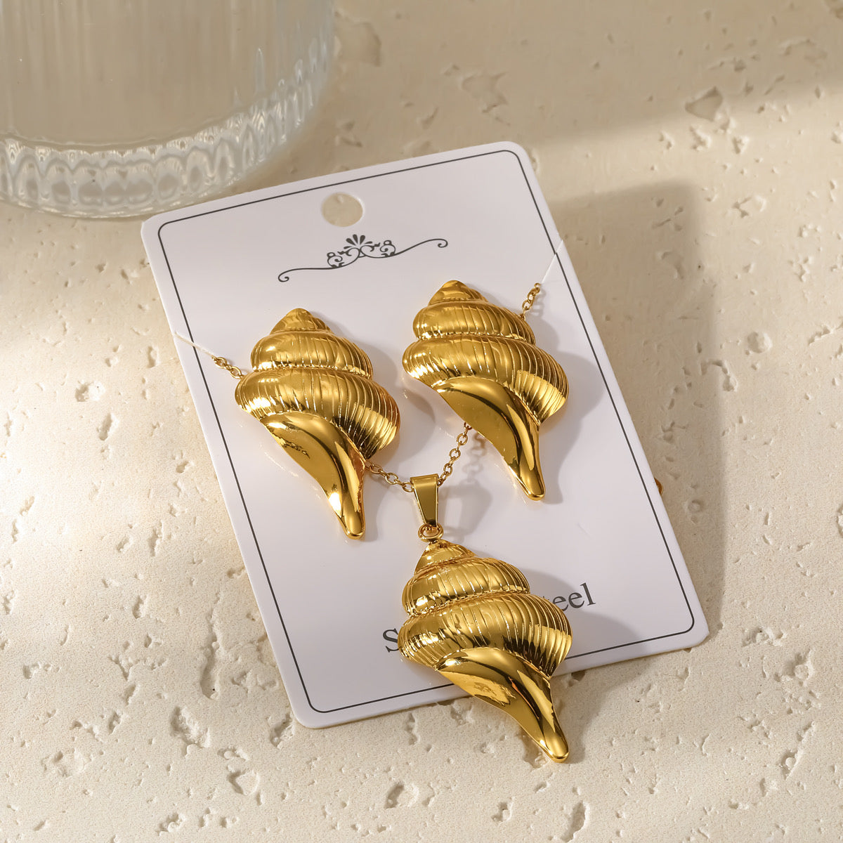 Seashell Earrings & Necklace