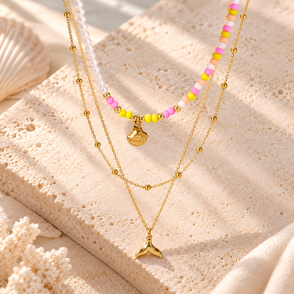 Colorful Coastal Layered Necklace