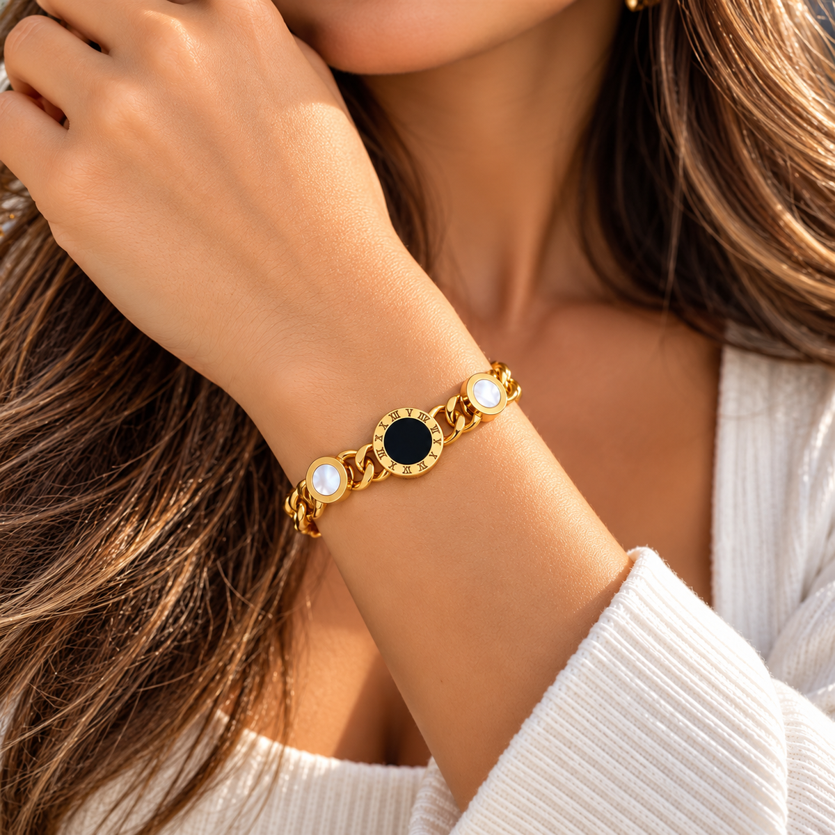 Black & White Roman Numeral Bracelet
