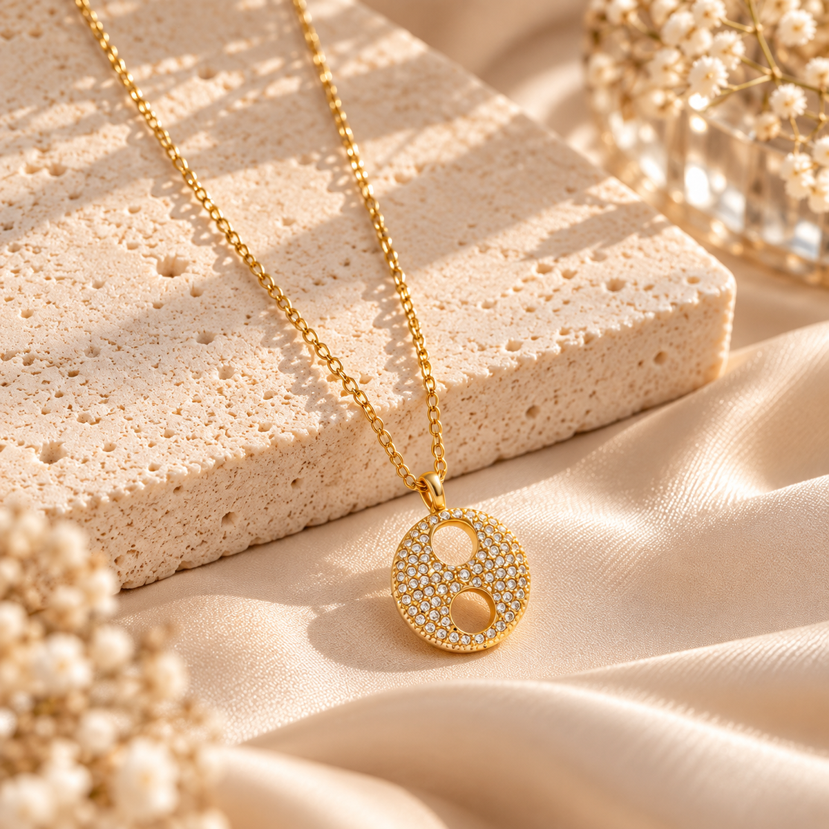Golden Circle Drop Necklace