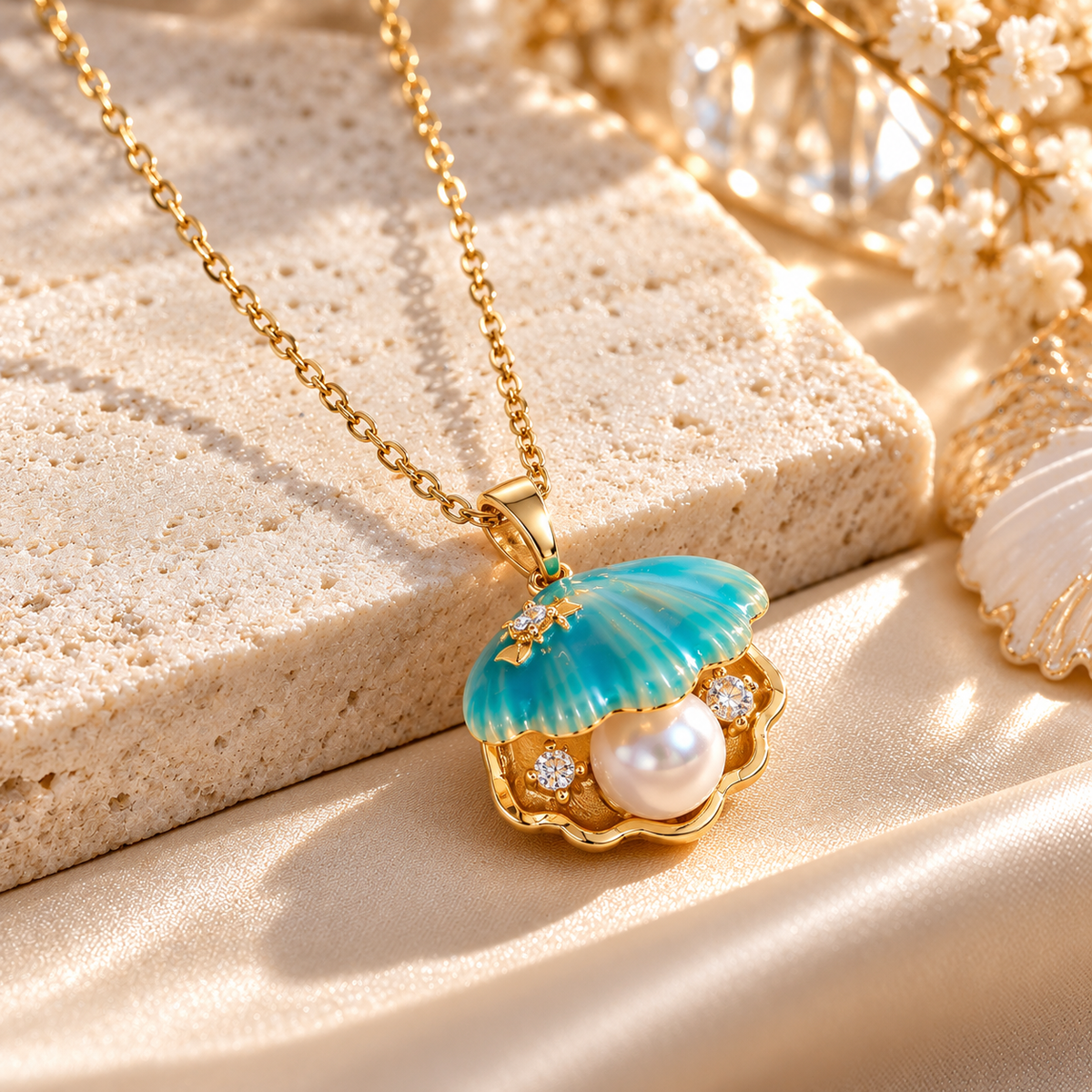 Colorful Seashell Pendant Necklace